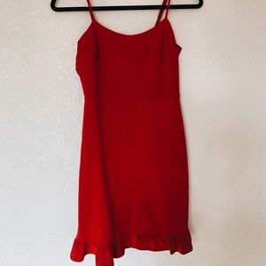 Red Ruffle Mini Dress